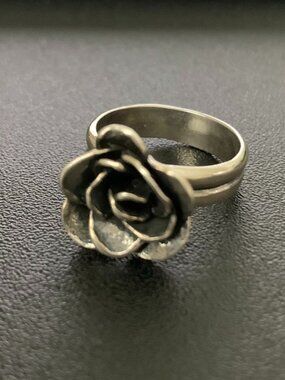 Silpada R2207 Size 6 Oxidized Rose Flower Floral .925 Sterling Silver Ring